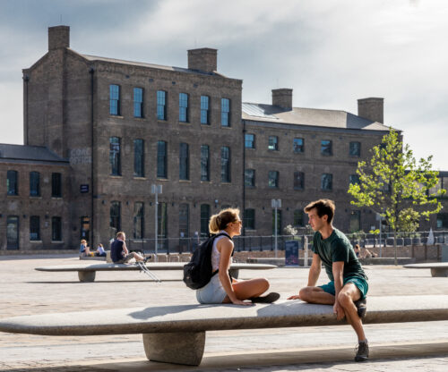 Benches installed in Granary Square